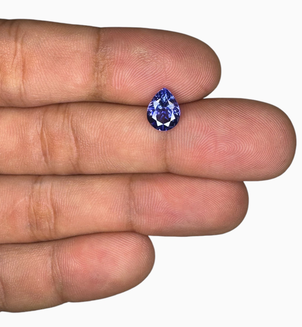 Natural Tanzanite Stone in Pear Shape 1.69 Carats Size 8.8x6.8mm