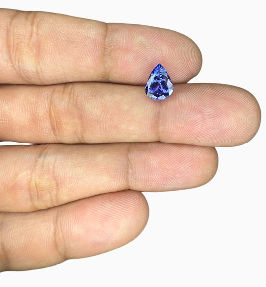 Natural Tanzanite Stone in Pear Shape 1.73 Carats Size 9x7mm