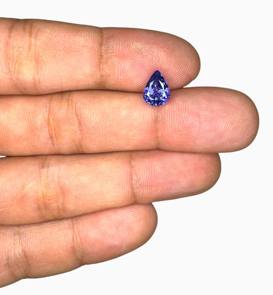 Natural Tanzanite Stone in Pear Shape 1.75 Carats Size 6.8x9mm