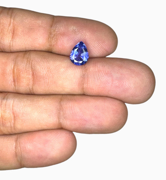 Natural Tanzanite Stone in Pear Shape 1.96 Carats Size 9x7mm