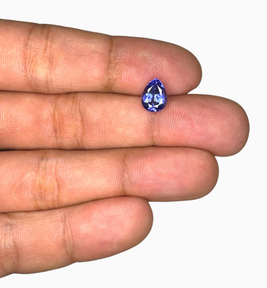 Natural Tanzanite Stone in Pear Shape 2.04 Carats Size 9x7.9mm