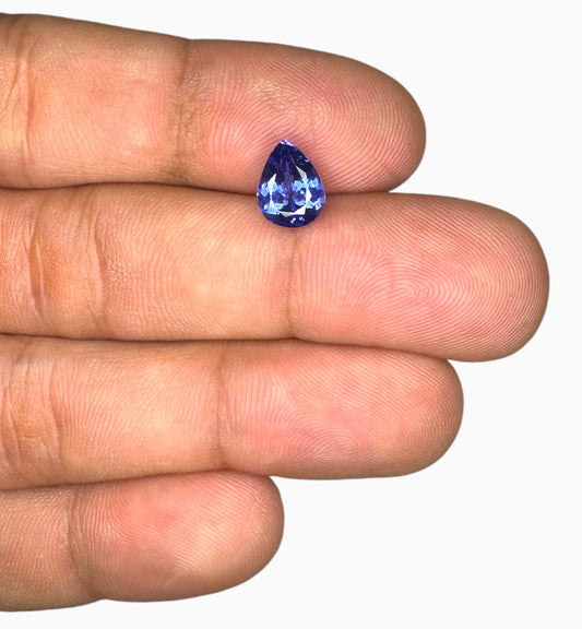 Natural Tanzanite Stone in Pear Shape 2.05 Carats Size 9x7mm