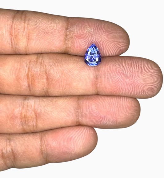 Natural Tanzanite Stone in Pear Shape 2.07 Carats Size 9x7mm