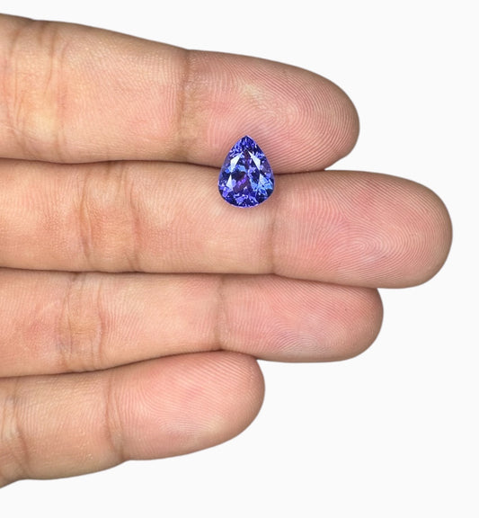 Natural Tanzanite Stone in Pear Shape 2.65 Carats Size 10x7.6mm