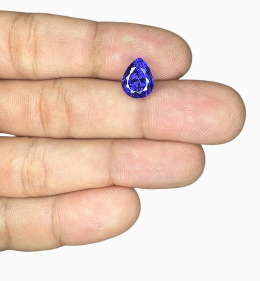 Natural Tanzanite Stone in Pear Shape 3.41 Carats Size 10x8mm