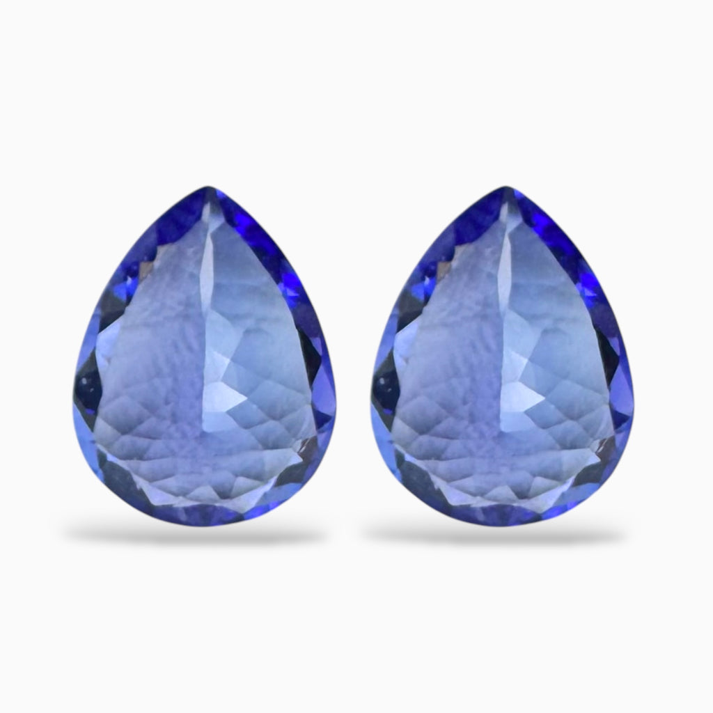 Tanzanite Pear Stone Pair For Jewellery 3.20 Carats 9.1 X 7.1 mm
