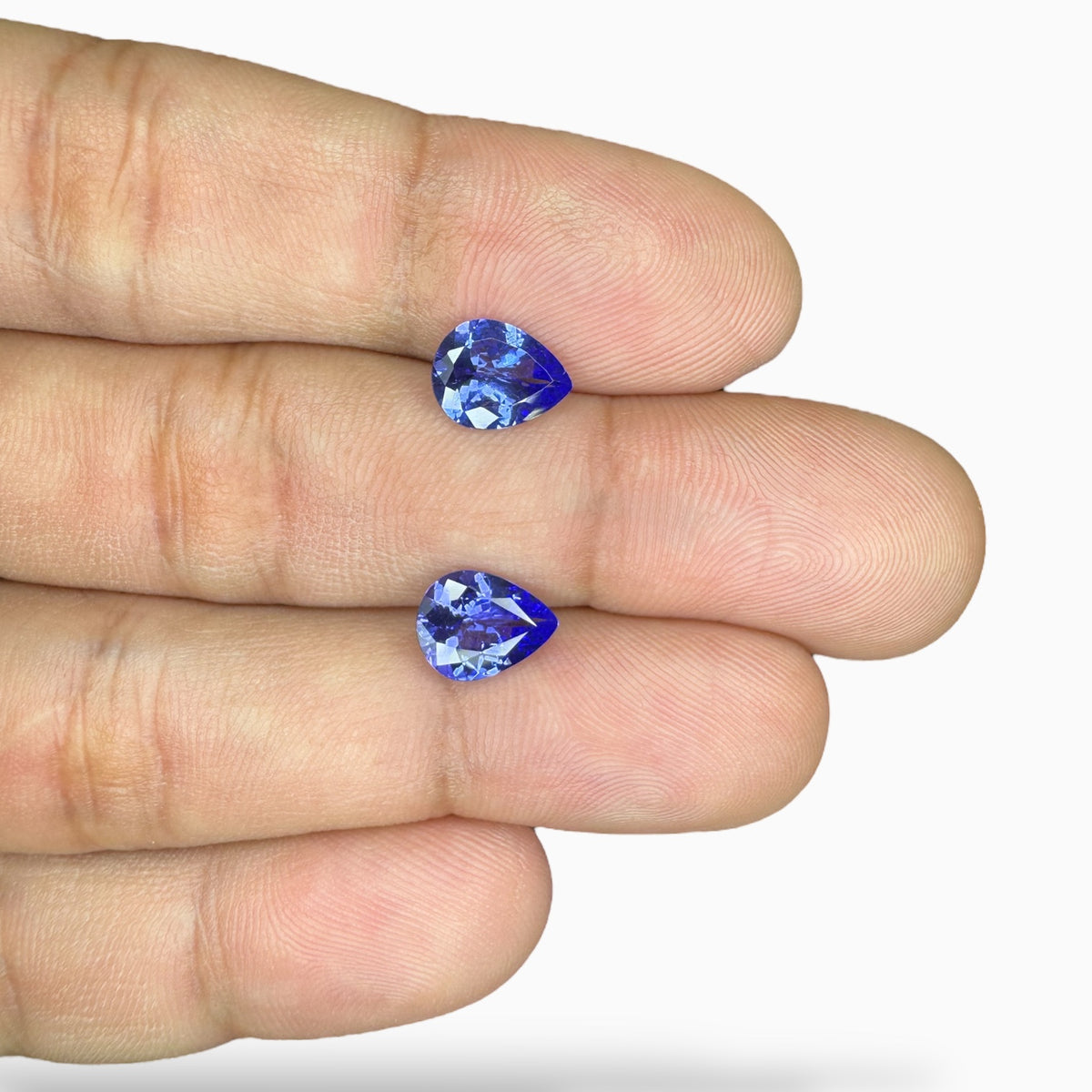 Tanzanite Pear Stone Pair For Jewellery 3.20 Carats 9.1 X 7.1 mm