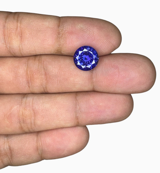 Natural Tanzanite Stone in Round Shape 4.49 Carats Size 10.1mm