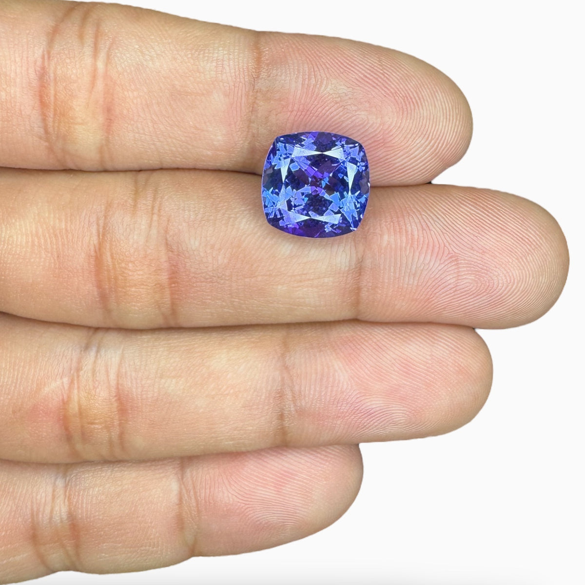 Tanzanite Square Cushion Cut Stone 7.72 Carats 11.7 X 11.7 mm
