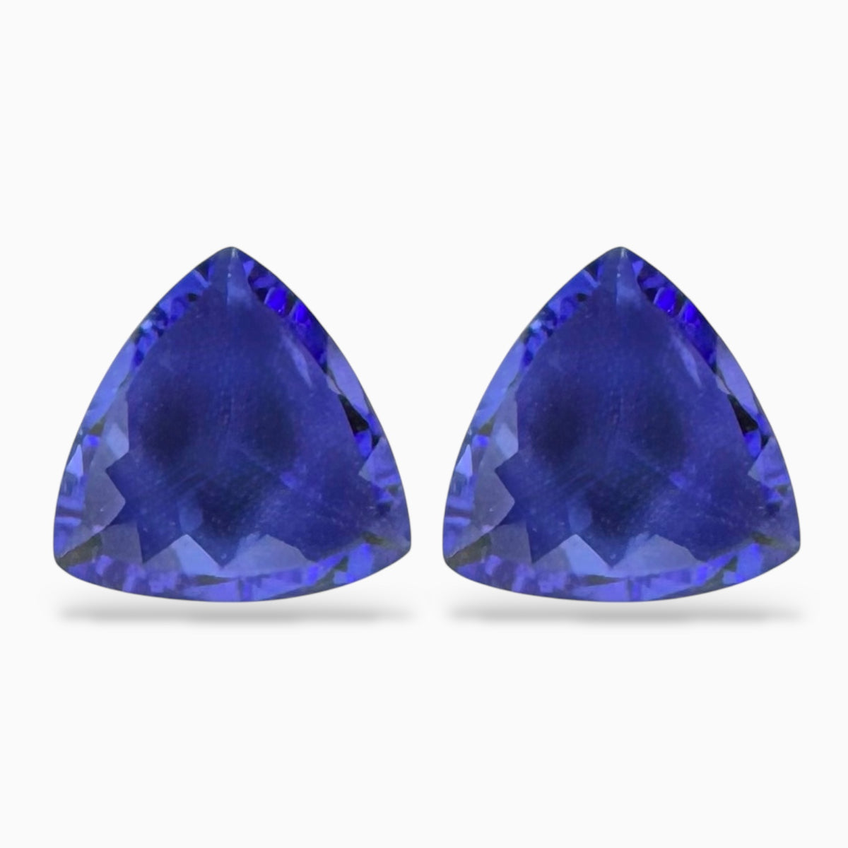 Tanzanite Trilliant Cut Stone Pair For Earrings 3.01 Carats 8 X 8 mm