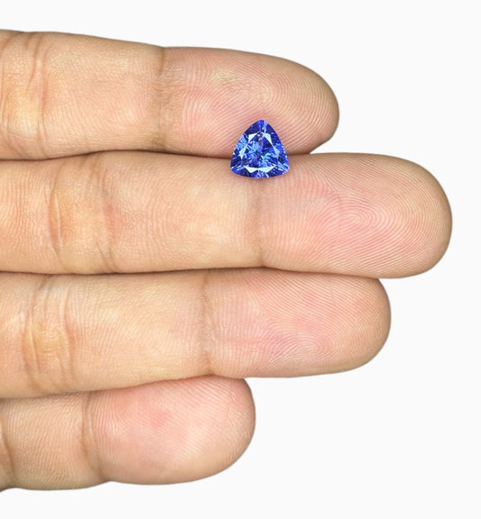 Natural Tanzanite Stone in Trilliant Shape 1.59 Carats Size 7.7x7.8mm