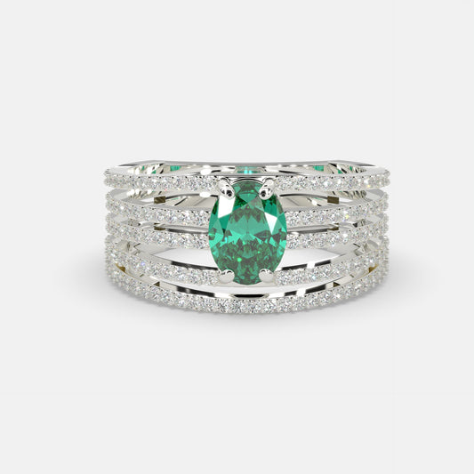 Thamina Emerald Ring 18k White Gold