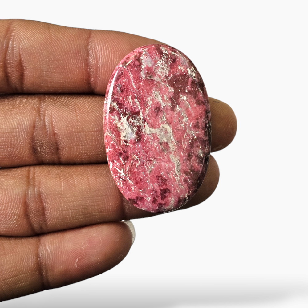 Thulite Stone Oval Cut in Pink and Red Color 85.37 Carats Weight