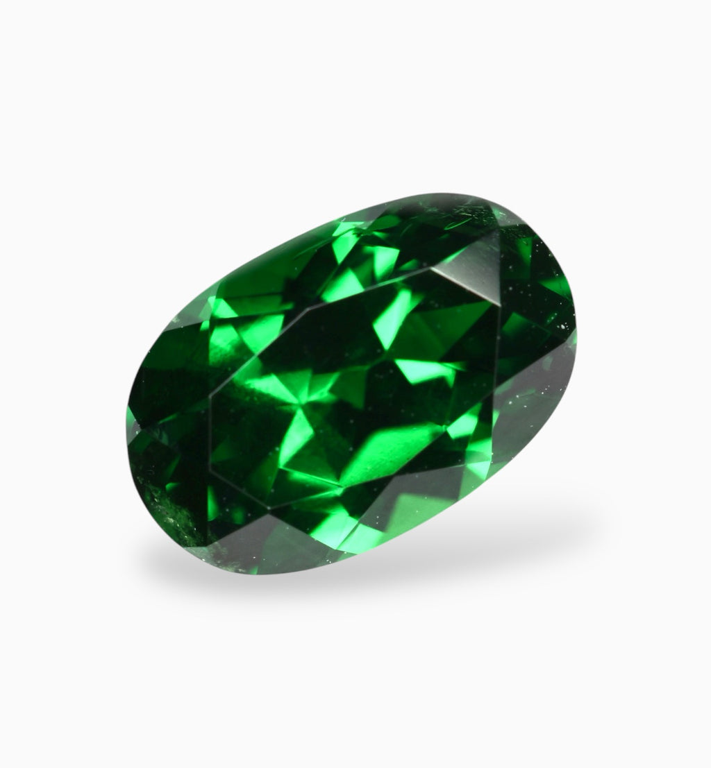 Tsavorite Stone 1.57 Carats Oval Cut ,8.29 x 5.44 x 4.10 mm-IDL Certified