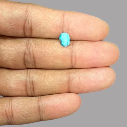 Turquoise Cabochons For Sale 1.02 Carats 8.1 x 6.2 x 2.9 mm in oval