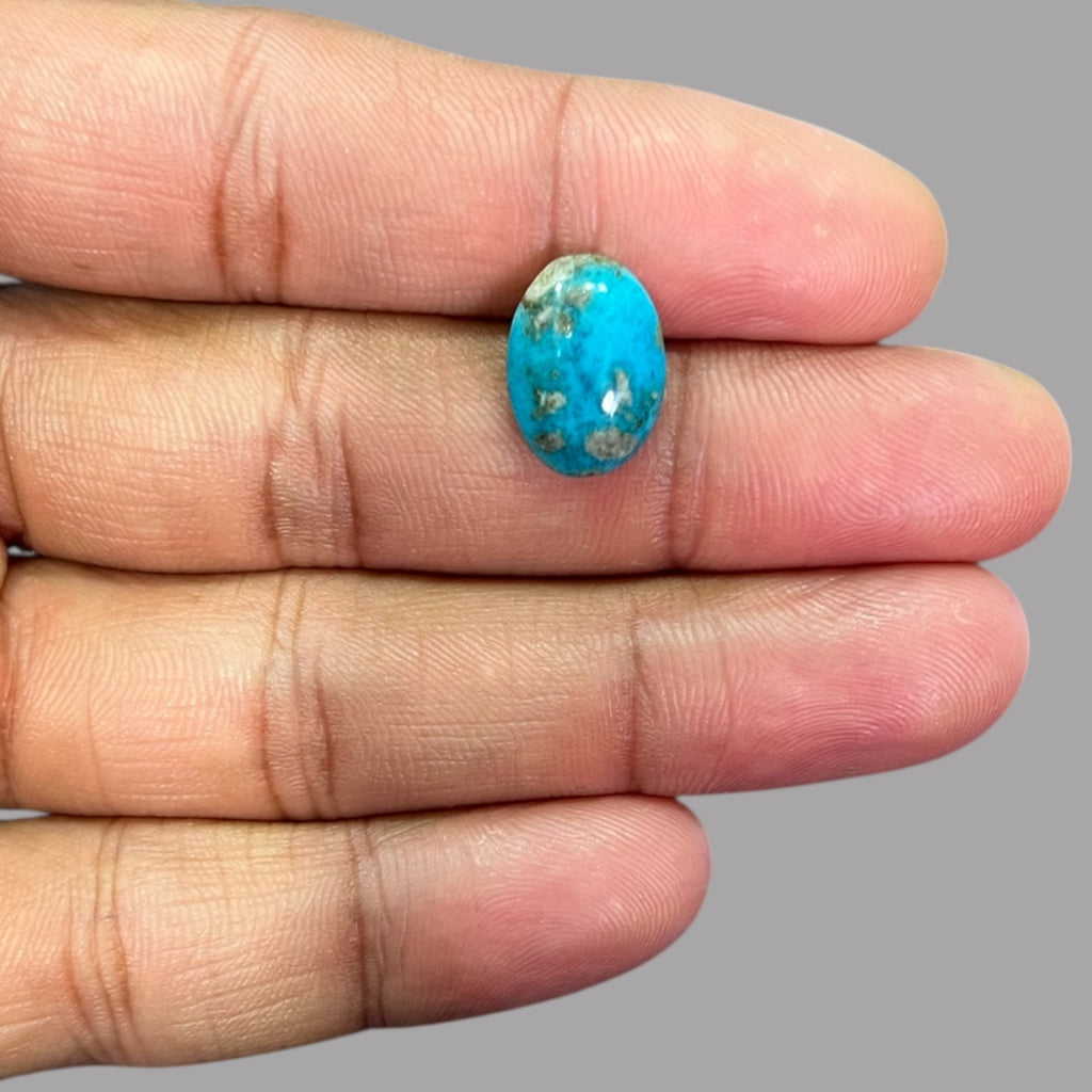 Turquoise Cabochons For Sale 5.00 Carats 14.7 x 10.6 x 4.6 mm in Oval