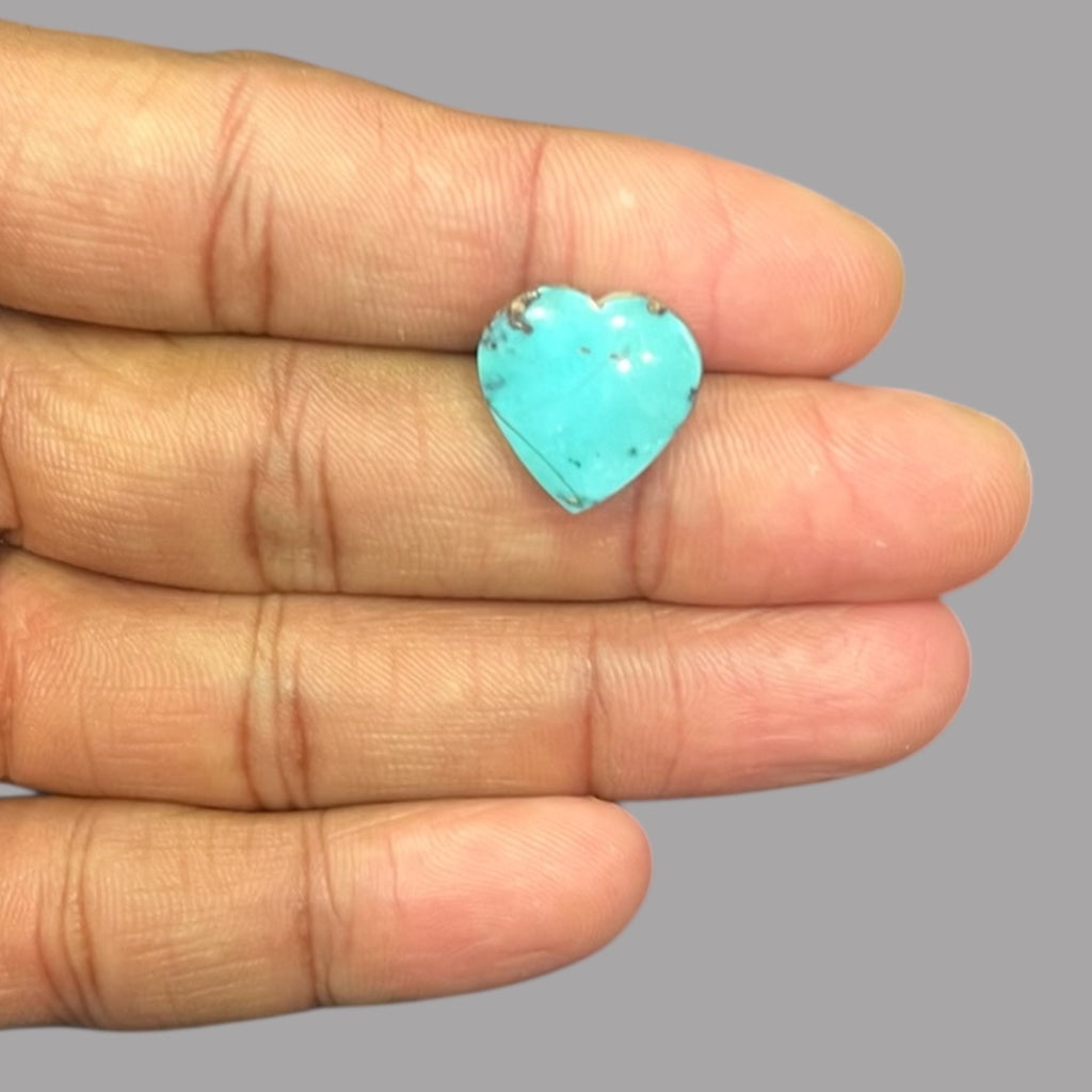 Turquoise Cabochons For Sale 9.75 Carats 15.5 x 15.4 x 7 mm in Heart