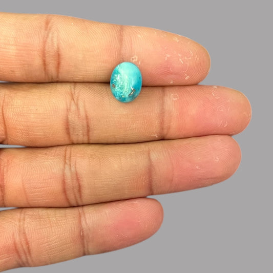Turquoise Crystal 3.65 Carats 11.6 x 9.1 x 4.9 mm in Oval