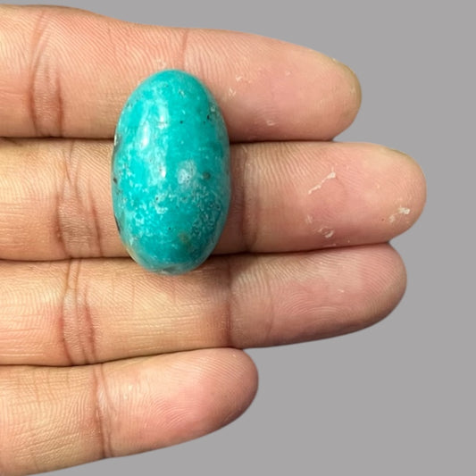 Turquoise Crystal 35.96 Carats 30.4 x 17.8 x 11.4 mm in Oval