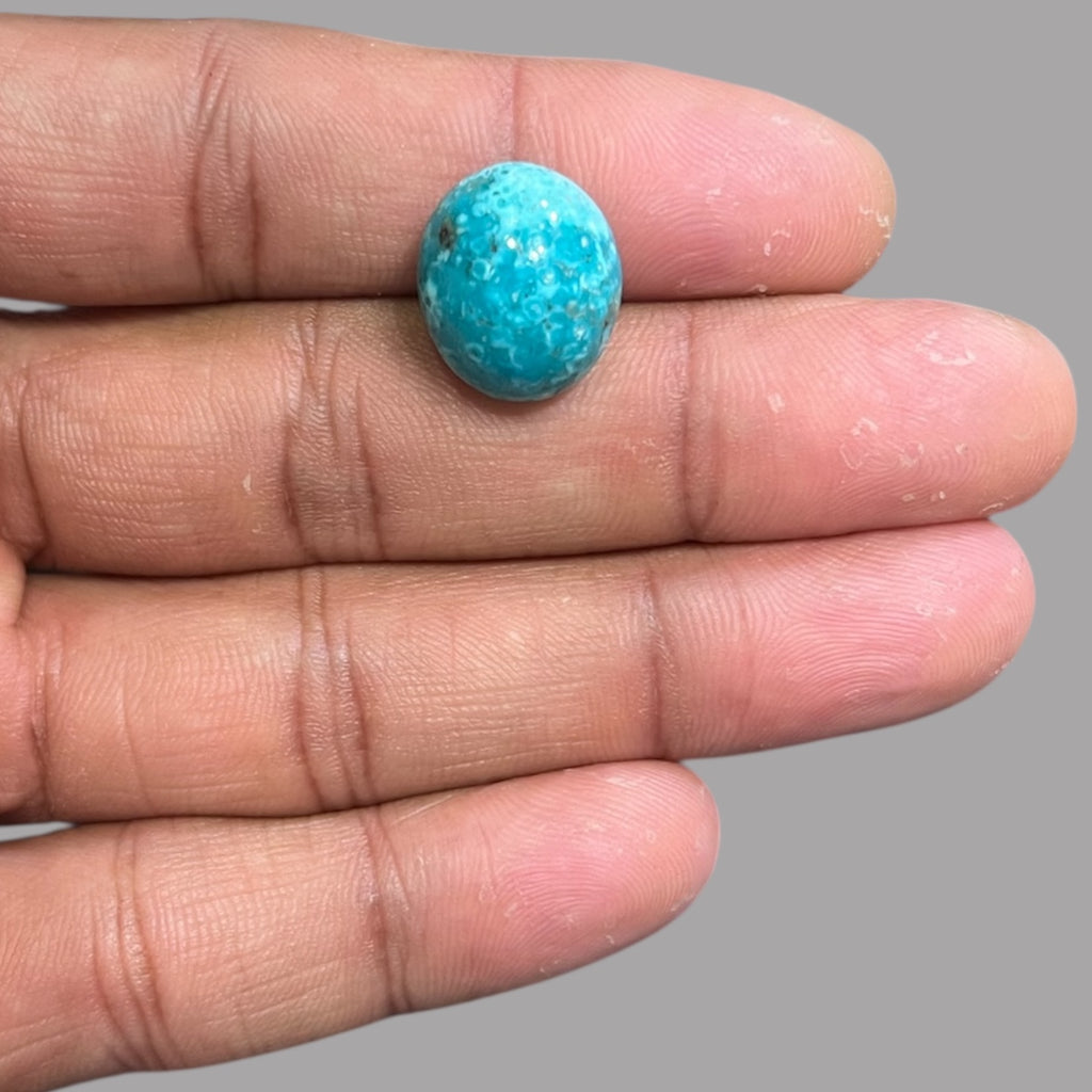 Turquoise Gemstone 12.11 Carats 16.2 x 13.7 x 8.5 mm in Oval