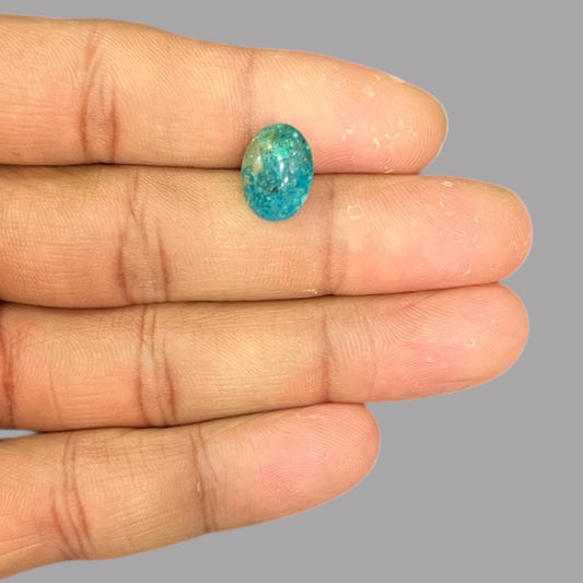 Turquoise Gemstone For Sale 4.08 Carats 13 x 9.4 x 4.8 mm in Oval