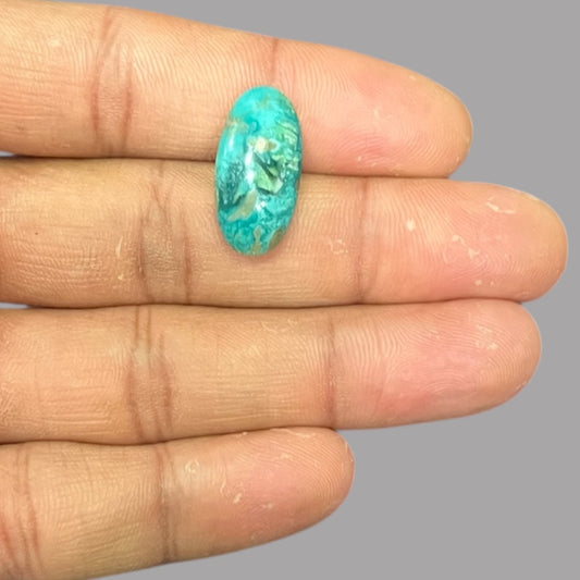 Turquoise Gemstone For Sale 8.84 Carats 21.3 x 10.8 x 5.4 mm in Oval