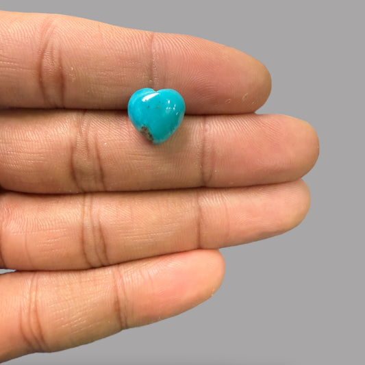 Turquoise Heart Cabochon 4.70 Carats 11.5 x 11.7 x 5.55 mm from Iran