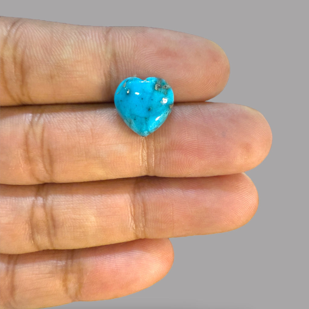 Turquoise Heart Cabochon 4.77 Carats 12.40 x 12.40 x 4.30 mm