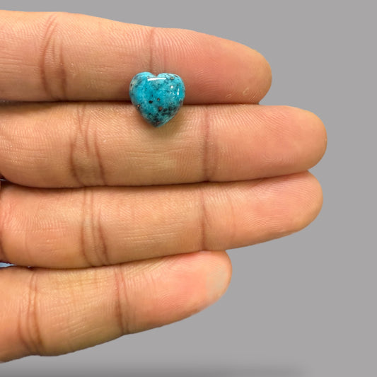 Turquoise Heart Cabochon 5.07 Carats 11.15 x 11.30 x 5.51 mm