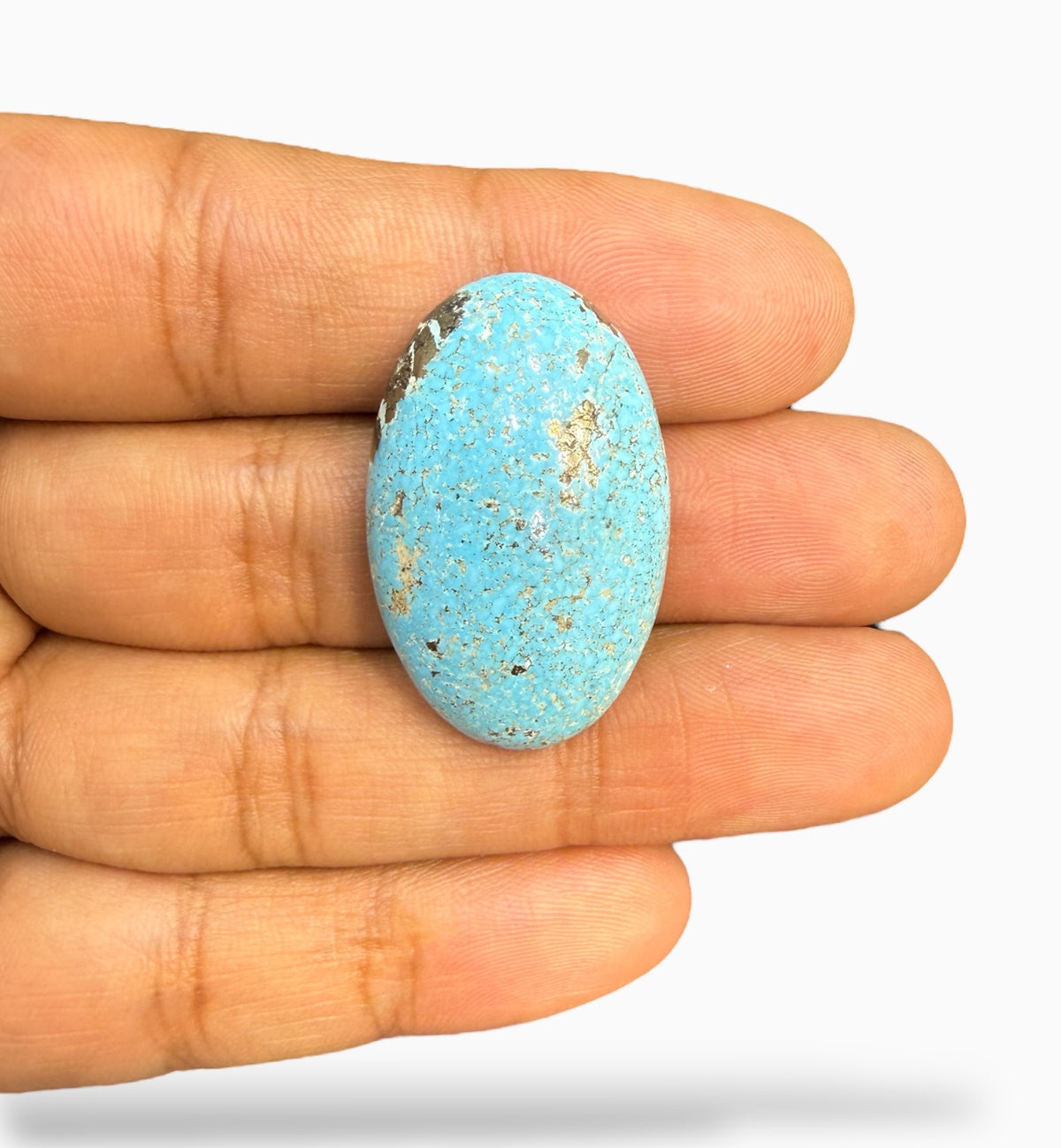 Turquoise Oval Cabochon Stone (Feroza) 45.64 Carats 37x20 mm