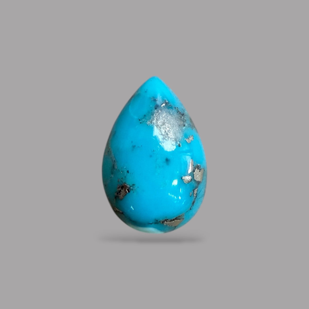 Turquoise Pear Cabochon 3.68 Carats  14.17 x 9.32 x 4.20 mm From Iran