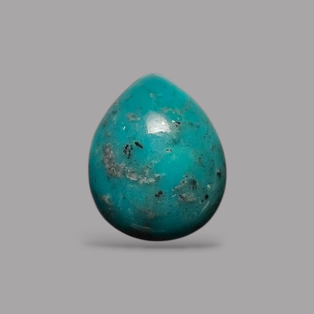 Turquoise Stones for Sale Pear Cabochon 5.74 Carats 13.8 x 11.2 x 5.6 mm From Iran