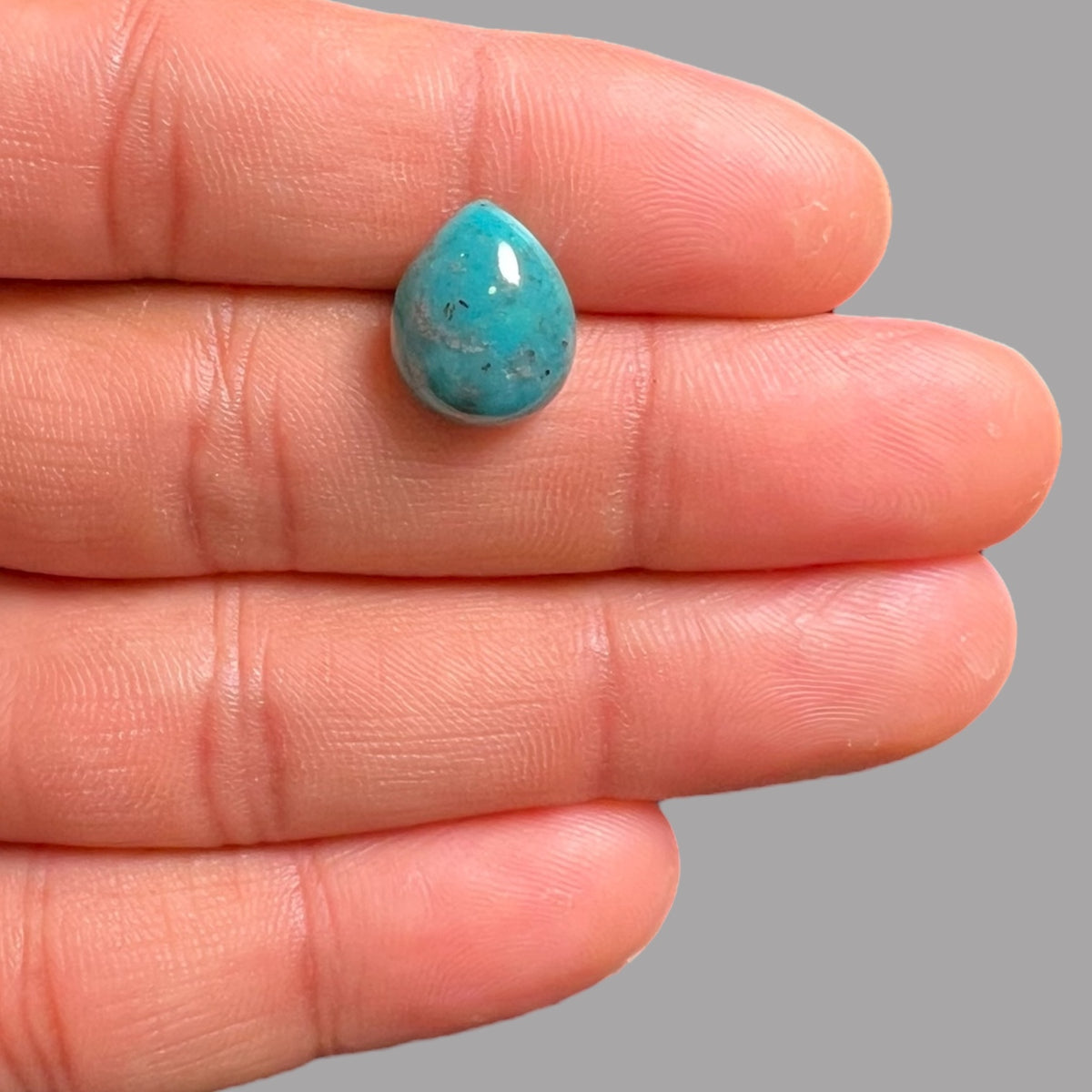 Turquoise Stones for Sale Pear Cabochon 5.74 Carats 13.8 x 11.2 x 5.6 mm From Iran