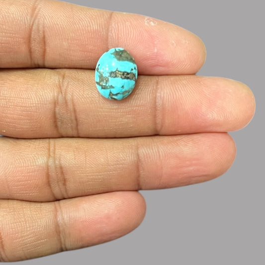 Turquoise Raw Stone For Sale 5.82 Carats 14.5 x 11.5 x 4.6 mm in Oval