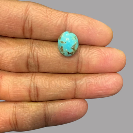 Turquoise Rock For Sale 5.68 Carats 13.3 x 11.2 x 5.7 mm in Oval