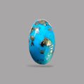 Turquoise Stone 10.12 Carats Oval Cabochon With Pyrite Matrix