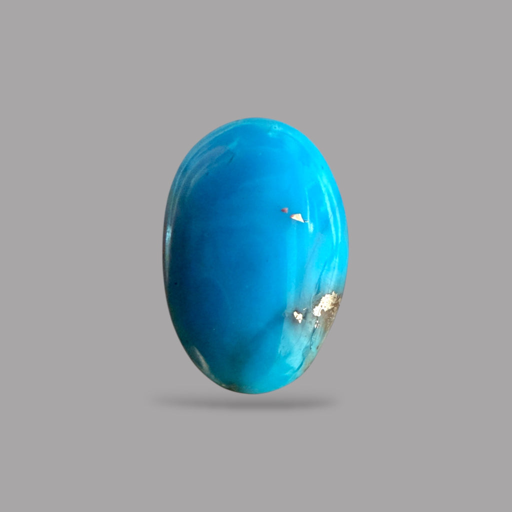 Turquoise Stone 3.52 Carats Oval Cabochon With Pyrite Matrix
