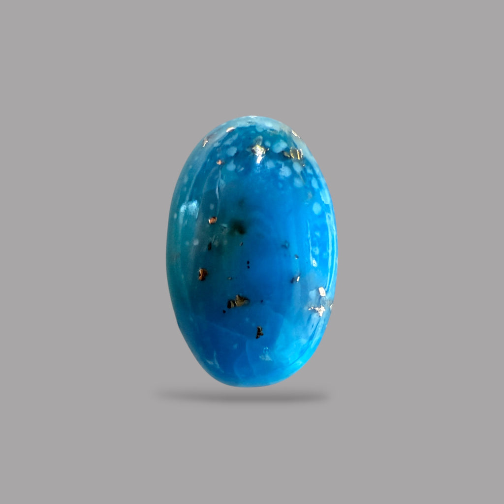 Turquoise Stone 6.02 Carats Oval Cabochon With Pyrite Matrix