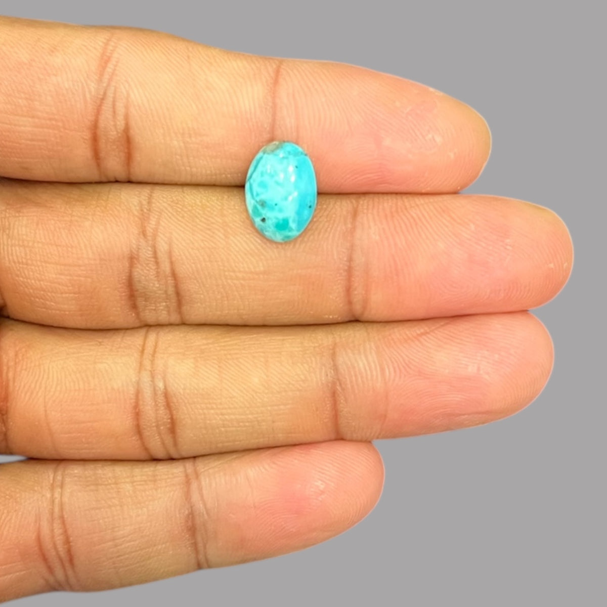 Turquoise Stone For Sale 3.87 Carats 12.5 x 9.1 x 4.8 mm in Oval