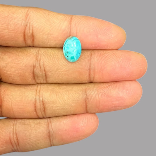 Turquoise Stone For Sale 3.87 Carats 12.5 x 9.1 x 4.8 mm in Oval