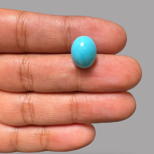 Arizona Turquoise Stone Oval Cabochon 6.76 Carats 12.8 x 10.5 x 7.7 mm From Arizona