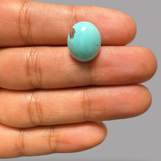 Arizona Turquoise Stone Oval Cabochon 8.92 Carats 15.3 x 13 x 7.8 mm