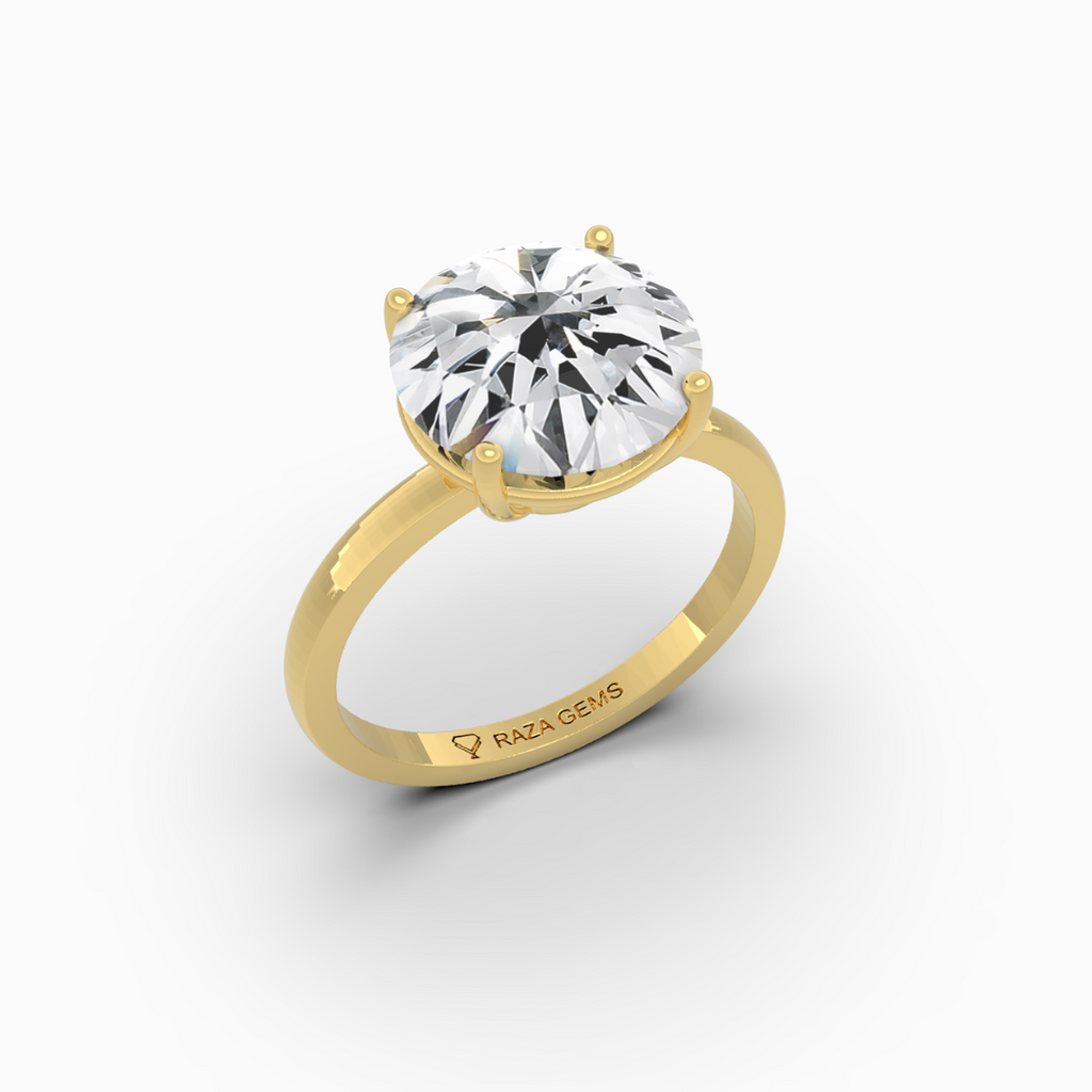 4 Carat Natural Diamond Ring in Round - Darya