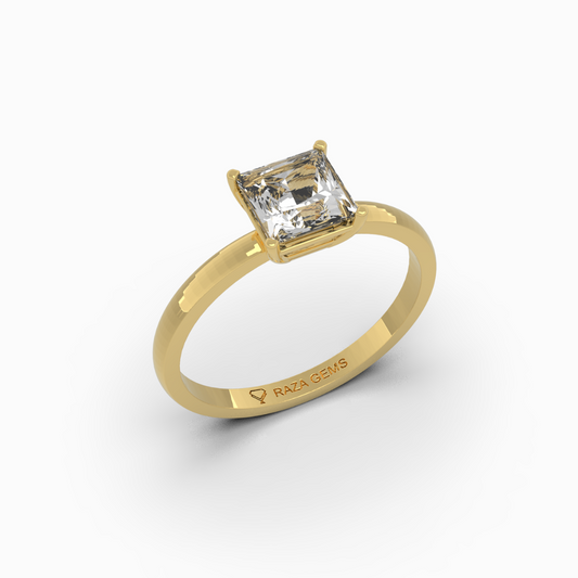 2 Carat Natural Diamond Ring in Princess Cut - Elvira