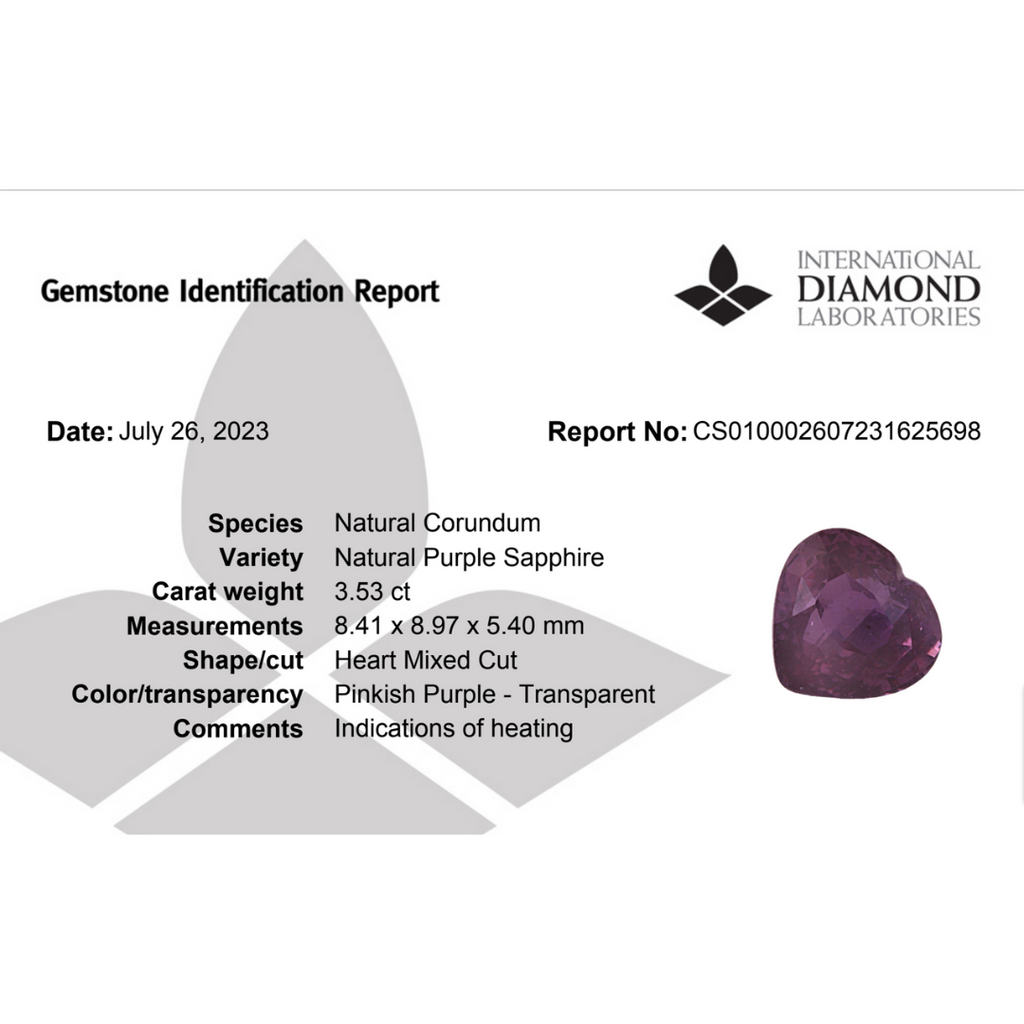 Pink Sapphire Stone Srilanka Heart 3.53 Carats