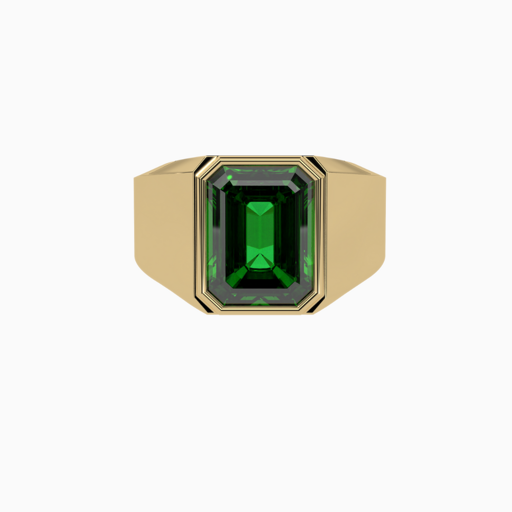 Emerald Rings for Men Akeem 18K Yellow Gold