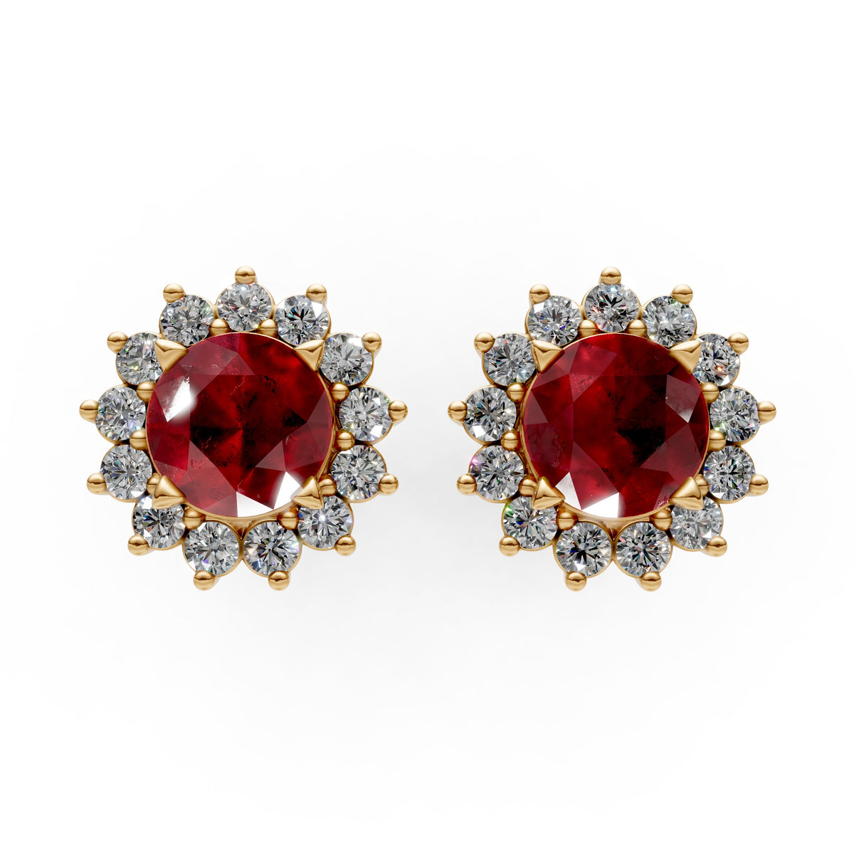 Ruby Earrings for Women in Gold with Moissanite Stones – Uzma Design