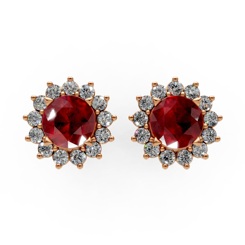 Ruby Earrings for Women in Gold with Moissanite Stones – Uzma Design