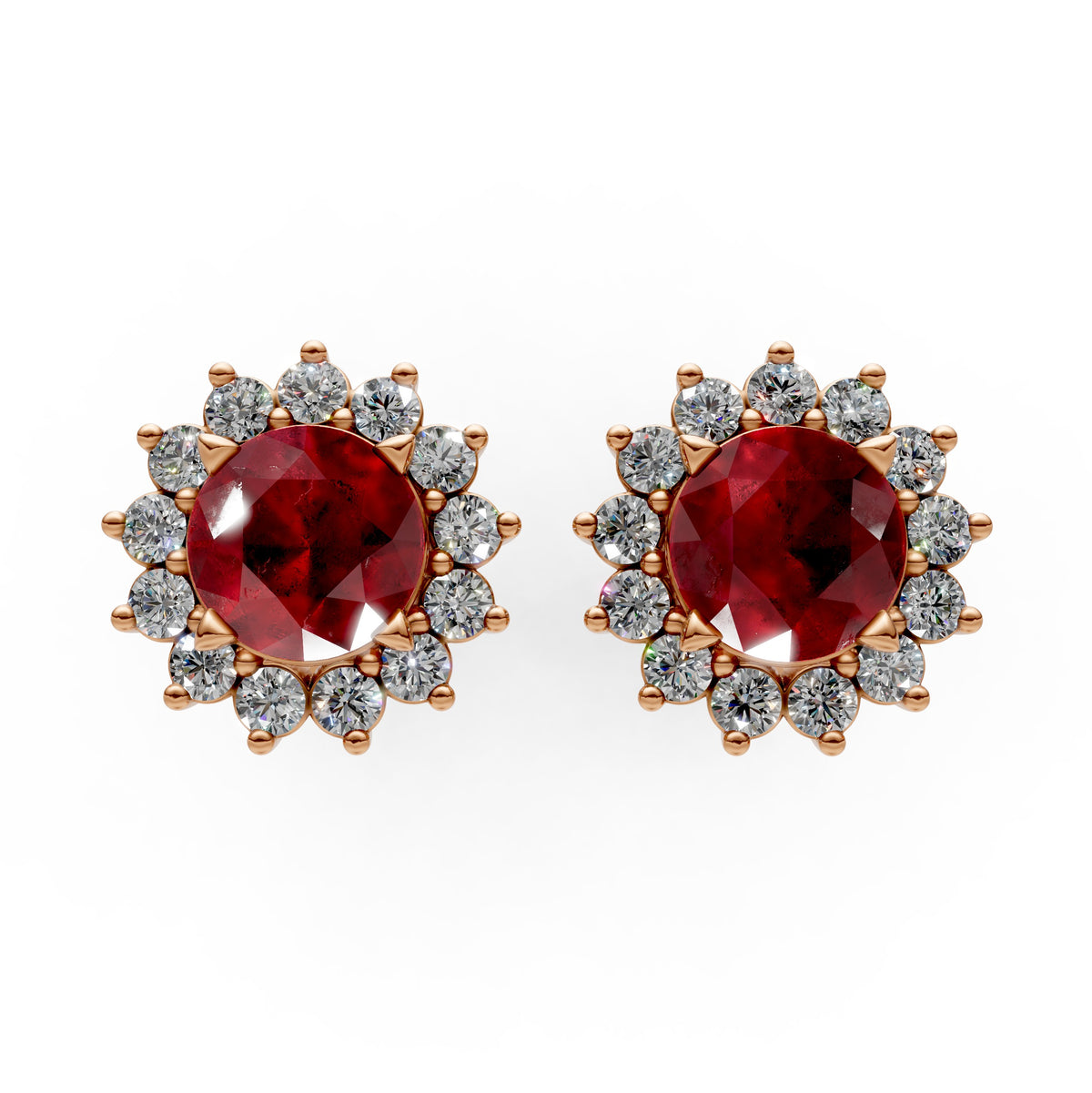Ruby Earrings for Women in Gold with Moissanite Stones – Uzma Design