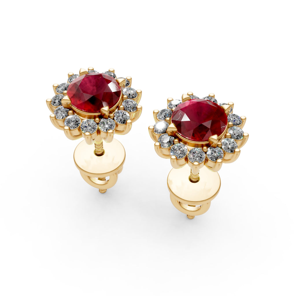 Ruby Earrings for Women in Gold with Moissanite Stones – Uzma Design